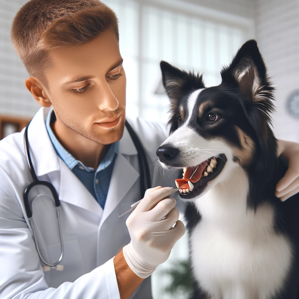 image of a dog and vet