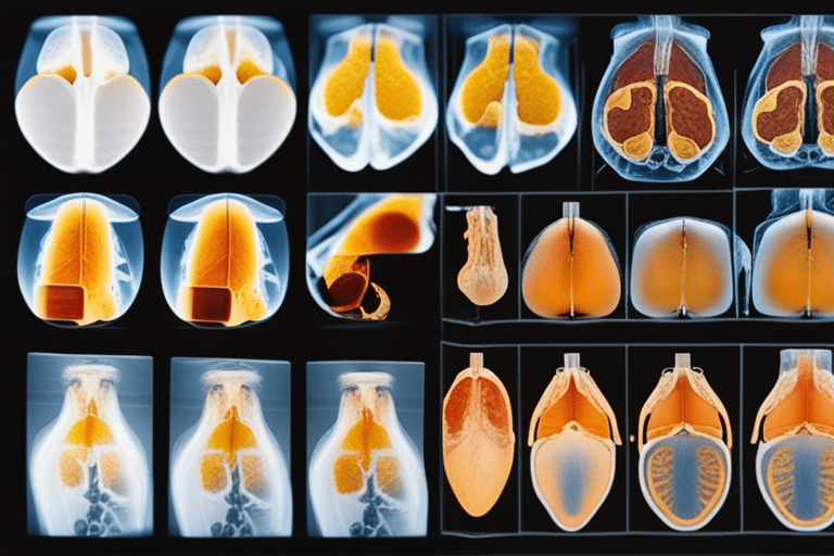 An X-ray image showing a dog's pancreas