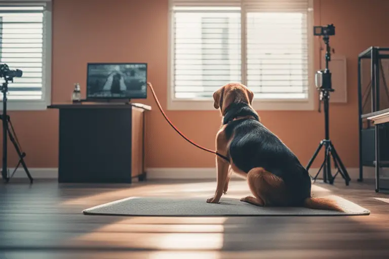 Illustration of a person monitoring a dog during playtime