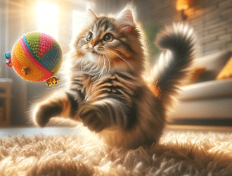 a caat playing with a toy